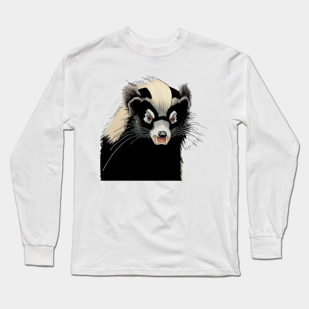 My Skunk is my Service Animal No. 1: This Means Stay Away! Long Sleeve T-Shirt by Puff Sumo